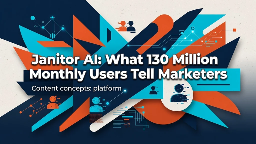 Professional header image for industry analysis: Janitor AI: What 130 Million Monthly Users Tell Marketers