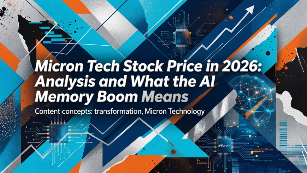 Professional header image for industry analysis: Micron Tech Stock Price in 2026: Analysis and What the AI...