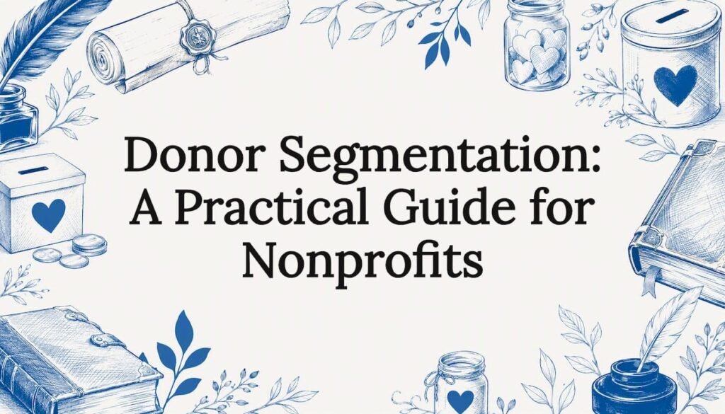 Decorative title card illustration for nonprofit donor segmentation